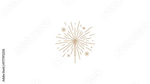 Abstract burst of colorful light streaks and sparkles on a clean white background