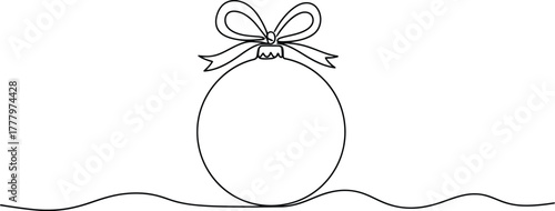 Christmas bauble ornament festive holiday decoration line art icon