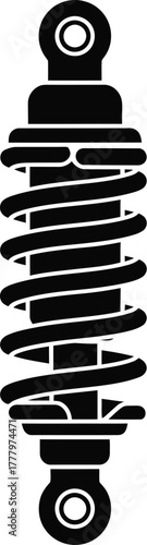 Automotive suspension shock absorber metallic car spring coil vector illustration silhouette icon