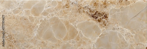 Elegant Beige Marble Surface Texture Featuring Detailed Stone Pattern with Glossy Polished Finish