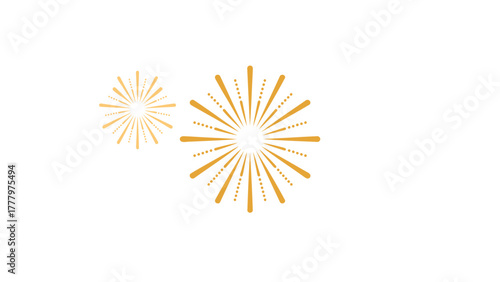 Abstract golden sunburst rays radiating outwards from a central point creating a vibrant celebratory explosion effect