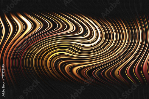 Abstract golden fluid lines creating a dynamic metallic pattern