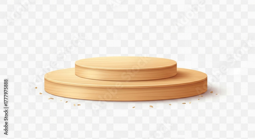 A simple wooden podium, designed to highlight and showcase products, with a natural, minimalist aesthetic.  vector illustration