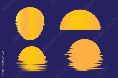 sun moon and cloud weather icons vector illustration