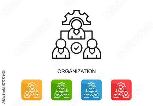 Organization Icon Multi Color Vector Illustration
