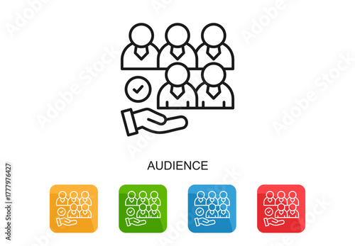 Audience Icon Multi Color Vector Illustration