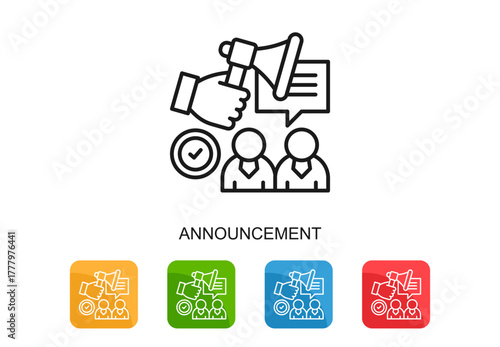 Announcement Icon Multi Color Vector Illustration