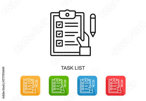 Task List Icon Multi Color Vector Illustration