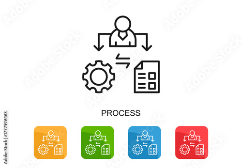 Process Icon Multi Color Vector Illustration