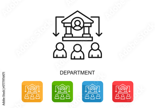 Department Icon Multi Color Vector Illustration