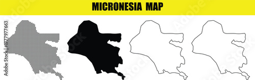 Hand made Micronesia map set vector illustration with different styles for infographic and design element By Adobe Illustrator