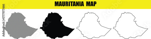 Hand made Ethiopia map silhouette in gray black and white simple vector illustration for geographic and political designs By Adobe Illustrator