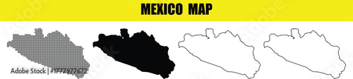 Hand made Guerrero Mexico map in different styles vector illustration for infographic and design element By Adobe Illustrator