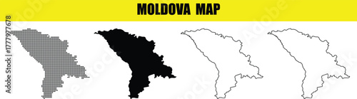 Hand made Moldova map set vector illustration in different styles perfect for infographic and geographic design projects By Adobe Illustrator