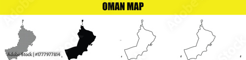 Hand made Oman map vector illustration with different styles perfect for geographic and travel-related designs By Adobe Illustrator