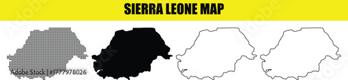Hand made Sierra Leone map set vector illustration in different styles for infographic and geographic presentation By Adobe Illustrator