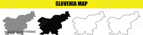 Hand made Slovenia map set in different styles vector illustration for infographic and design element By Adobe Illustrator