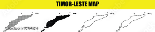 Hand made Timor-Leste map set detailed vector illustration in multiple styles for geographic and infographic use By Adobe Illustrator