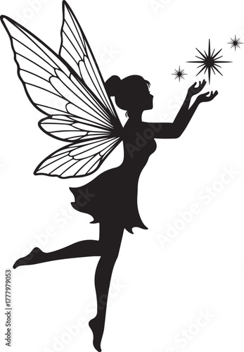 Whimsical girl with butterfly wings adorned with flowing hair and delicate details symbolizing fantasy and nature