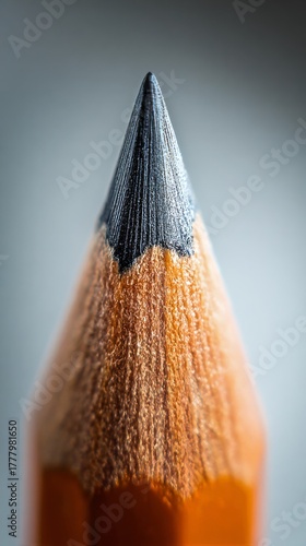 Close-up View of a Sharpened Pencil on a Wooden Surface During a Creative Moment