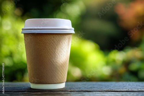 Enjoying a Warm Drink in a Peaceful Outdoor Setting With Fresh Greenery Around