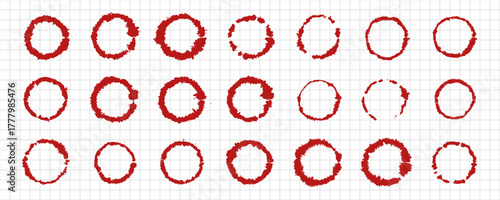  Abstract red circle paint stains