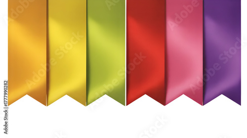 Free Download Colorful ribbon banners with V shaped ends isolated on a transparent background yellow.png - GFXLoad