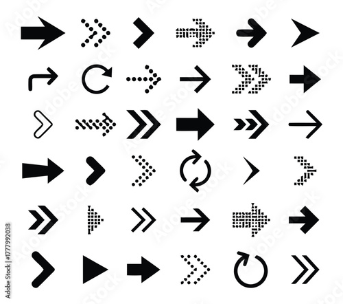 arrow, direction, pointer, right, left, up, down, circular, refresh, reload, rotation, symbol, icon, graphic, design, element, black, white, isolated, set, collection, navigation, movement, progress, 
