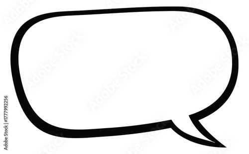 speech bubble, empty, blank, message, communication, talk, dialogue, thought, idea, shape, outline, comic, cartoon, text, copy space, empty space, white, black, simple, graphic, symbol, icon, conversa