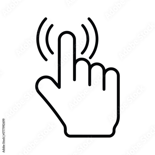 cursor, hand, pointer, click, tap, touch, select, icon, gesture, interaction, digital, interface, computer, mouse, finger, pointing, action, graphic, design, illustration, simple, line art, white back