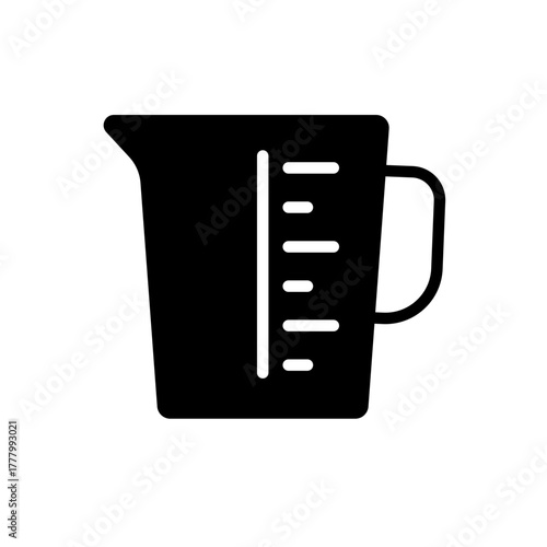 Measuring cup flat icon kitchen baking liquid
