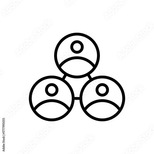 Outline team connect collaboration network line art icon
