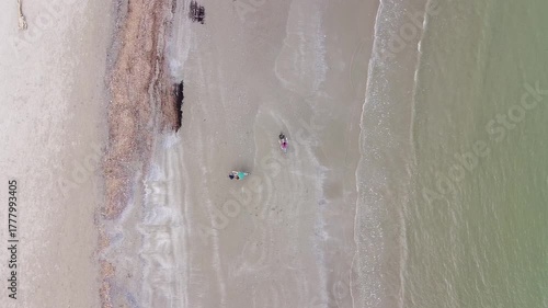 Aerial view of a beach on the Adriatic Sea, Italy