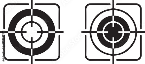 target crosshair ui icons bold and outline concentric reticle set vector