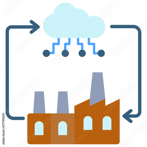 Internet Of Things Icon, Mini Illustration Relate To Industry 4-0, Modern Industry. Use For Modern Concept, Ui, Ux Web And App Development.