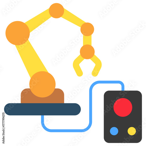 Machine Control Icon, Mini Illustration Relate To Industry 4-0, Modern Industry. Use For Modern Concept, Ui, Ux Web And App Development.