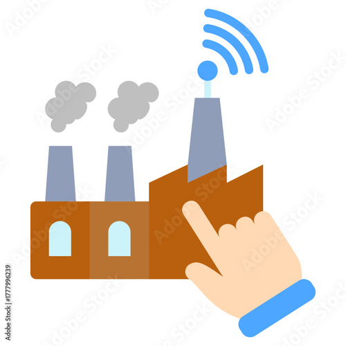 Automation Icon, Mini Illustration Relate To Industry 4-0, Modern Industry. Use For Modern Concept, Ui, Ux Web And App Development.