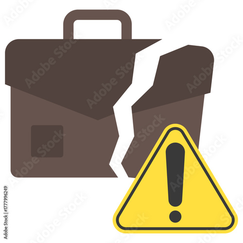 Job Loss Icon, Mini Illustration Relate To Industry 4-0, Modern Industry. Use For Modern Concept, Ui, Ux Web And App Development.