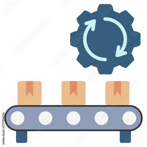 Automation Icon, Mini Illustration Relate To Industry 4-0, Modern Industry. Use For Modern Concept, Ui, Ux Web And App Development.