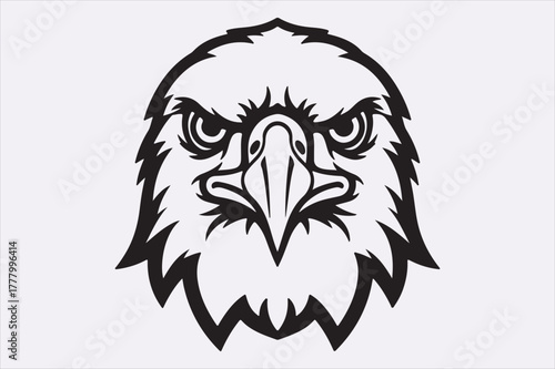 Line art see bird head design art