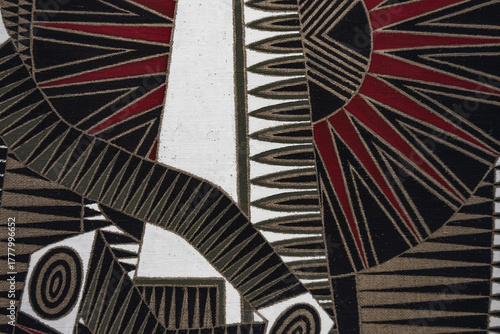 Abstract fabric optical illusion, geometric pleats and stripes