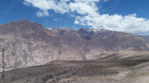 Aerial drone view of Huaynaputina Volcano in Moquegua, Peru