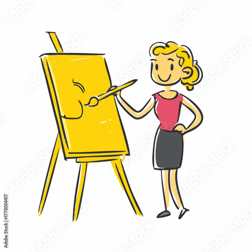 Person painting on canvas – Art, creativity, hobby, expression