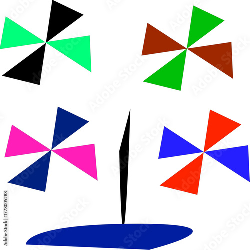 Vibrant Abstract Pinwheel Arrangement