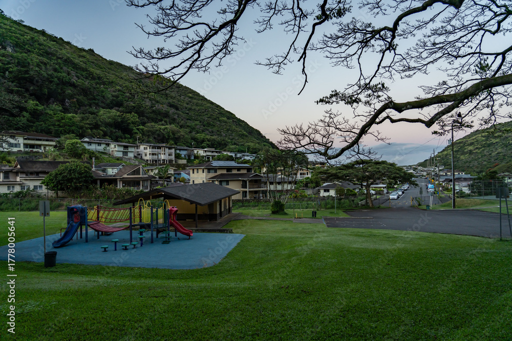 Fototapeta premium Moanalua Valley Neighborhood Park, Honolulu, Oahu, Hawaii 