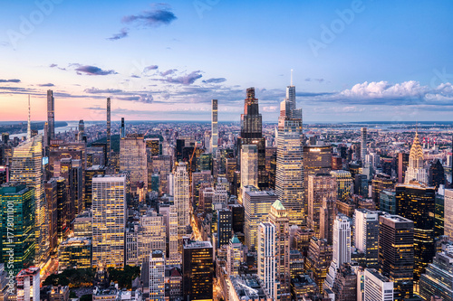 Wallpaper Mural New York City Midtown Aerial View at Sunset, New York Torontodigital.ca