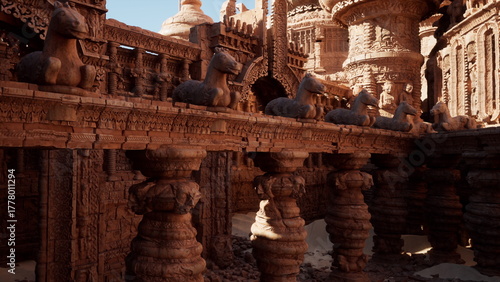 Tableau sur toile Columns adorned with detailed carvings support a stunning structure