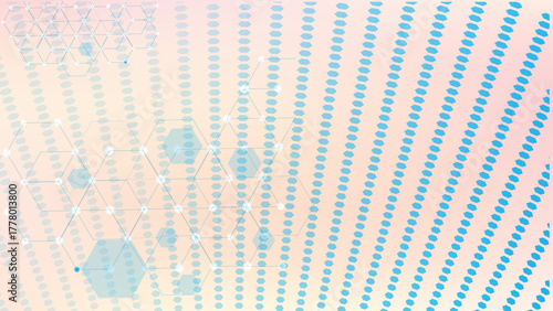 Abstract Geometric Network Hexagons with Glowing Nodes Repeating Pattern Keywords: Futuristic