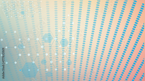 Abstract Geometric Network Hexagons with Glowing Nodes Repeating Pattern Keywords: Futuristic