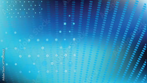 Deep Blue Futuristic with Hexagonal Network Glowing Nodes abstract